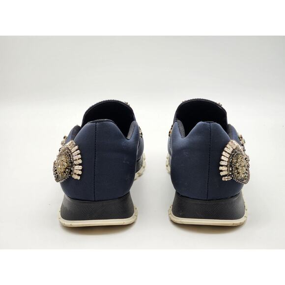 Prada Neoprene Crystal Slip On Blue Sneakers Size 41 - Picture 6 of 16